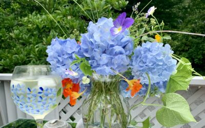 A Perfect Summer Romance, Hydrangeas &  Pinot Grigio